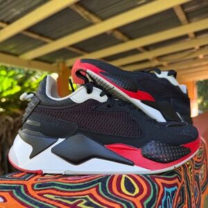 Puma RS-X Running System Sneakers Kids Size 4C Black Red 386886-01